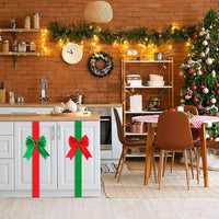 Christmas cabinet bow ribbon decoration