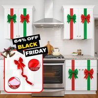 Christmas cabinet bow ribbon decoration