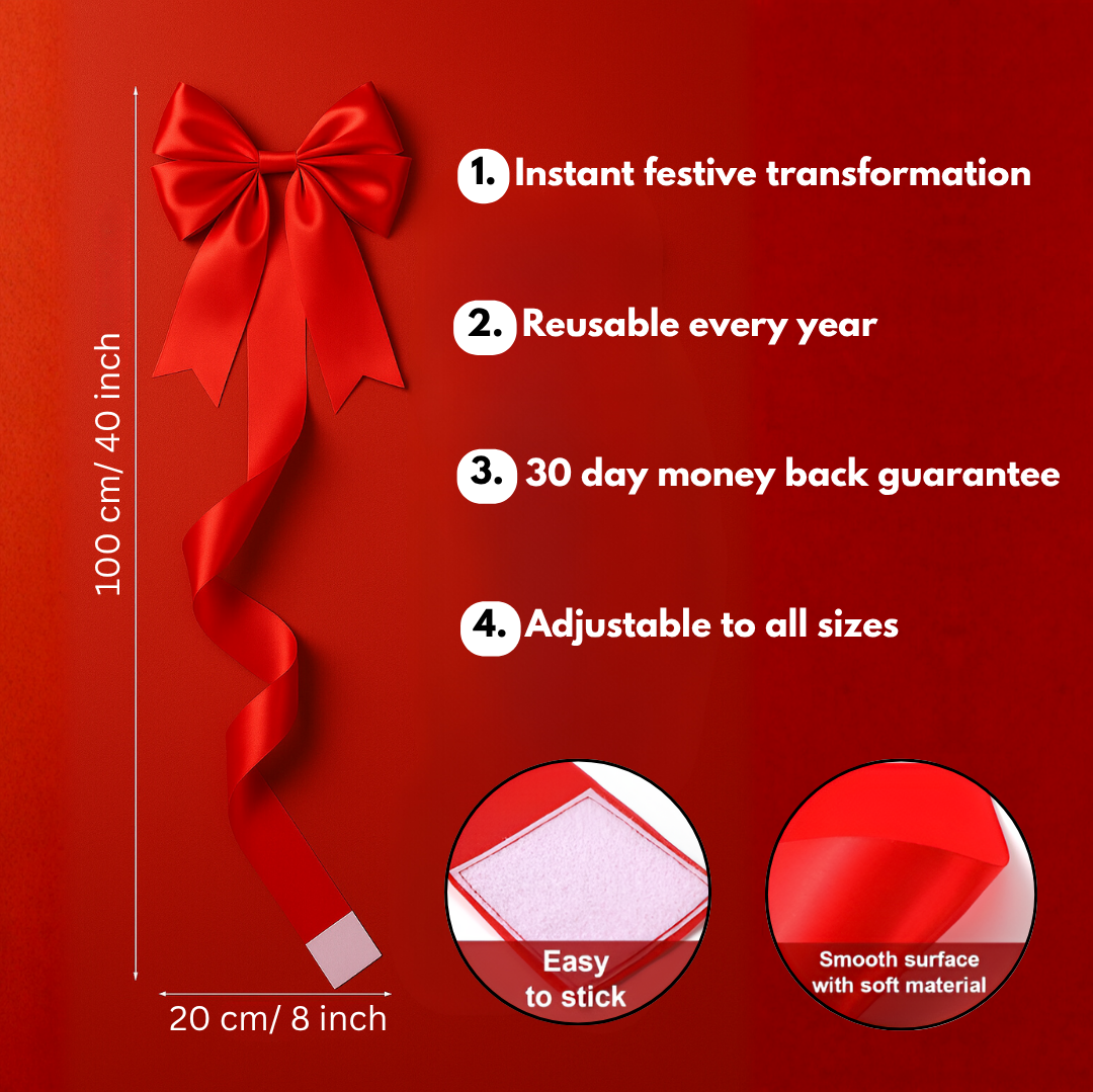 Christmas cabinet bow ribbon decoration